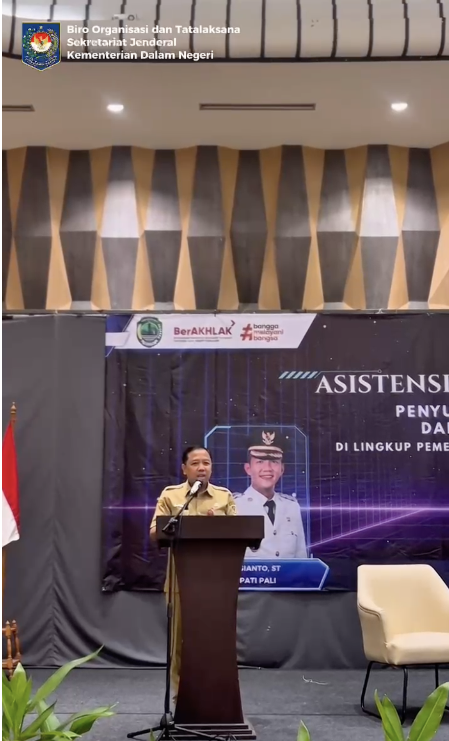 Sobten Evan Nur Setyahadi Karo Ortal Kemendagri membuka Acara Asistensi dan Coaching Clinic Penyusunan Anjab ABK 